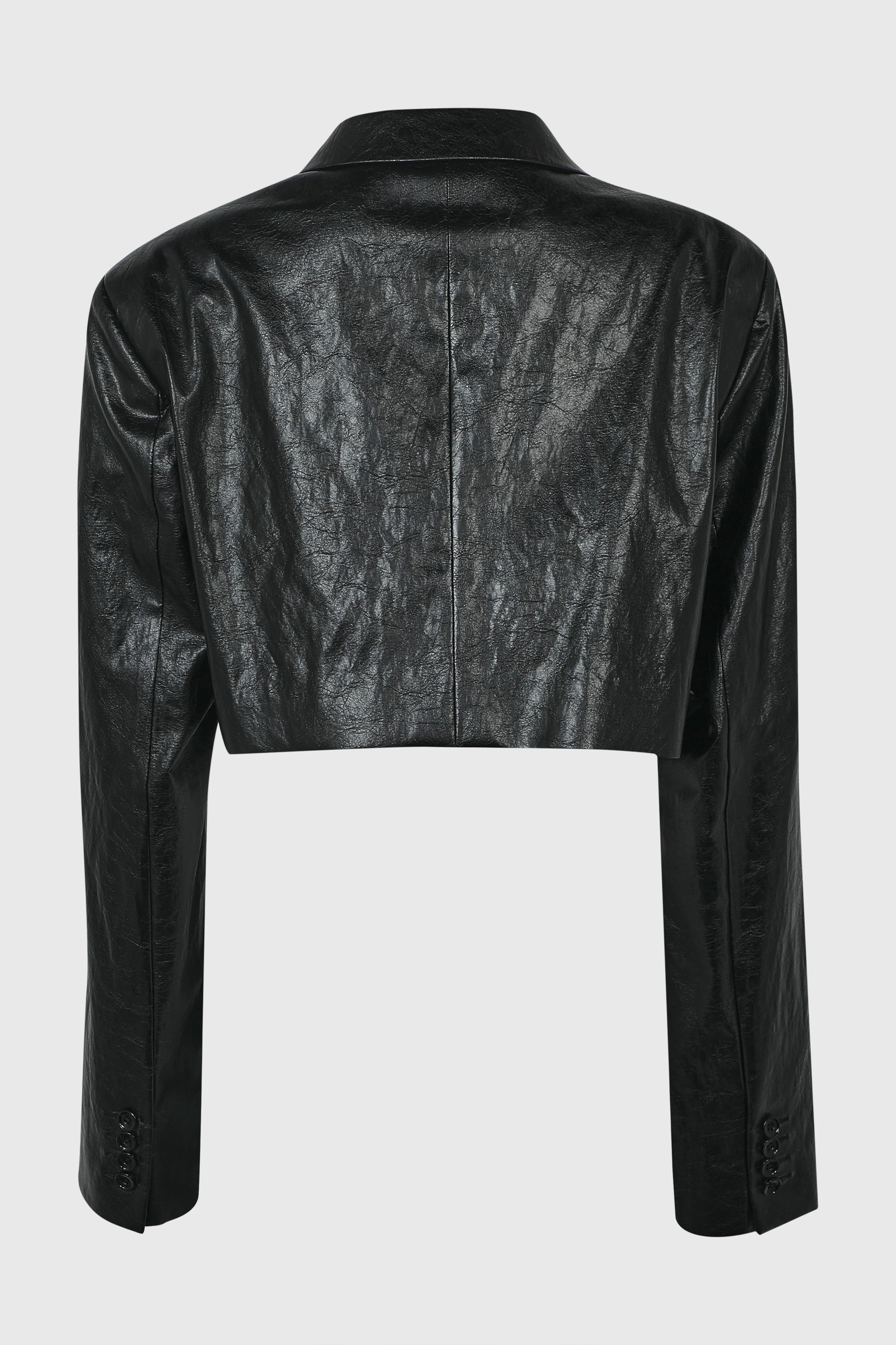 VEGAN LEATHER CROP BLAZER