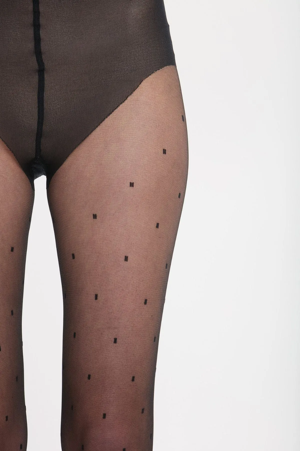 Victoria Beckham Rectangle Polka Dot Tights - Black