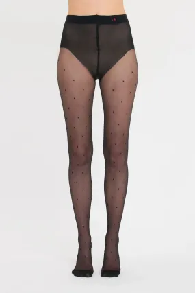 Victoria Beckham Rectangle Polka Dot Tights - Black