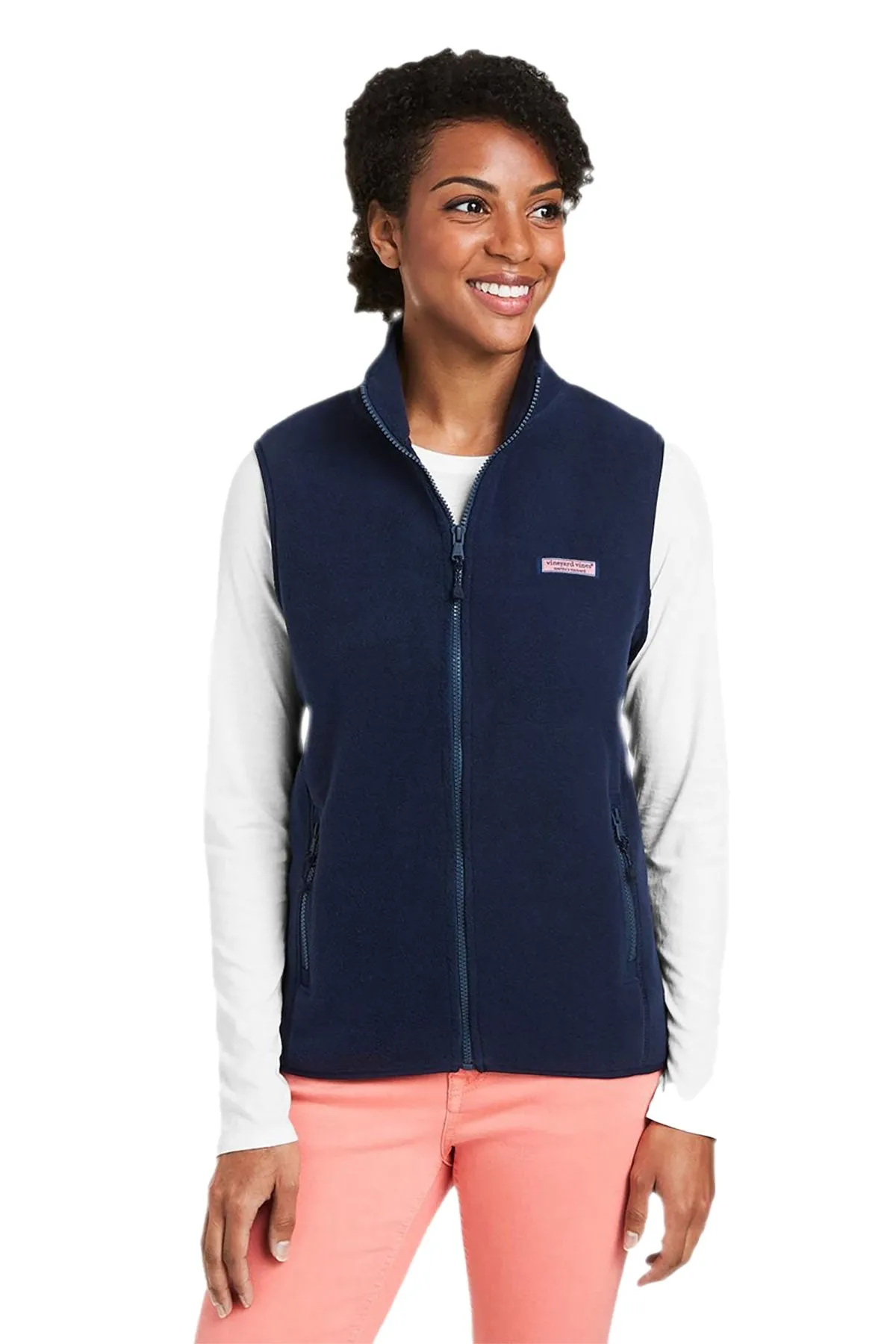 Vineyard Vines Custom Ladies Harbor Fleece Vests, Vineyard Navy