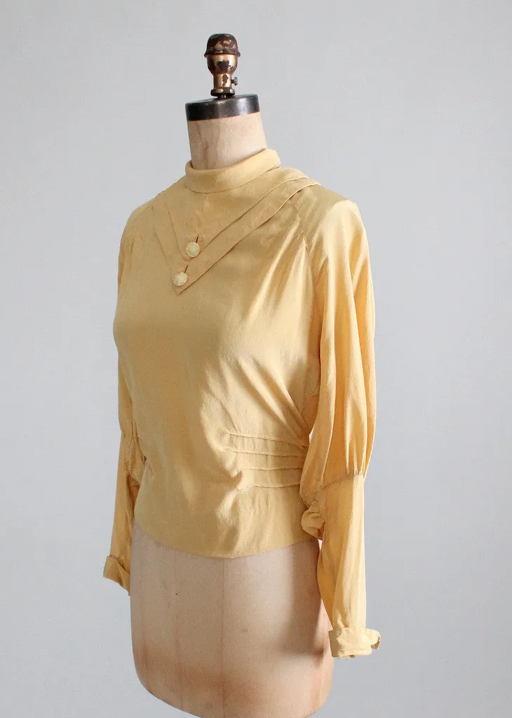 Vintage 1930s Art Deco Silk Blouse