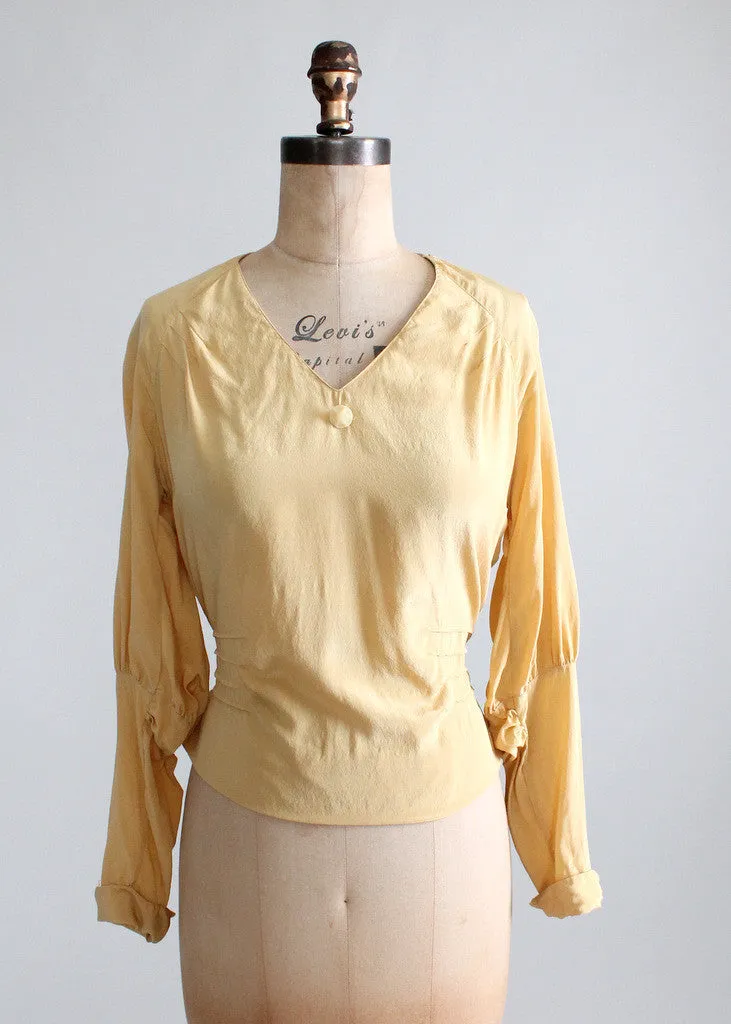 Vintage 1930s Art Deco Silk Blouse