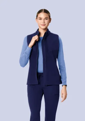 Women's Fleece Scrub Vest Navy